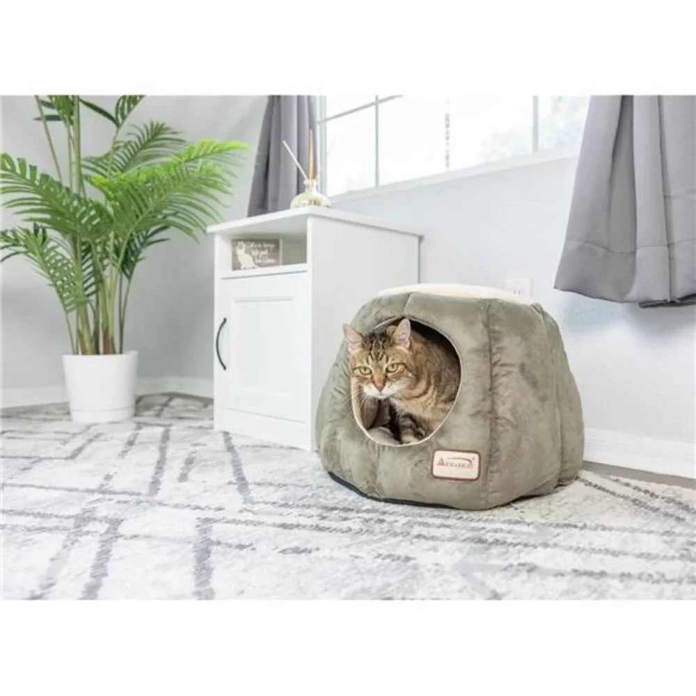 Soft Cat Bed Velvet Plush Waterproof Skid Free Extra Thick Cozy Machine Washable